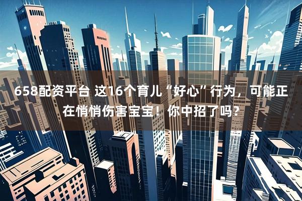 658配资平台 这16个育儿“好心”行为，可能正在悄悄伤害宝宝！你中招了吗？