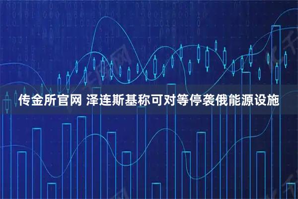 传金所官网 泽连斯基称可对等停袭俄能源设施